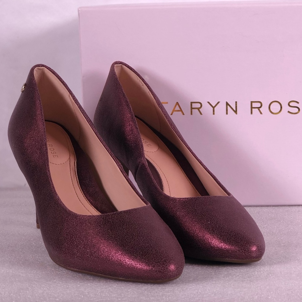 Taryn Rose Tamara Metallic Fig Colored Pumps